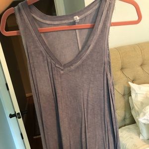 blue grey flowy tank
